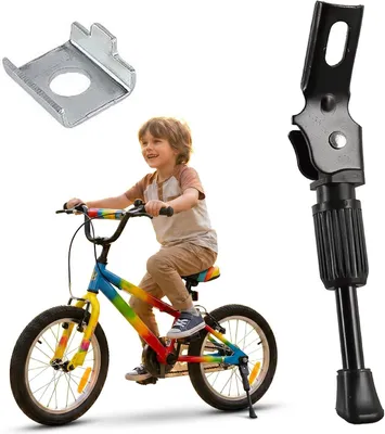 Imagen del producto de Soporte lateral para bicicleta, ajustable y plegable, para ruedas de 14 pulgadas, compatible con bicicletas de montaña y de carreras