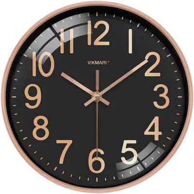 Obrázok produktu pre Moderné čierne nástenné hodiny 30 cm, tiché kuchynské hodiny