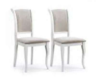 Productafbeelding van Esszimmerstoelen Olivia, keukenstoel, wit/beige, set van 2