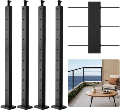 Obrázok produktu pre balenie 4 ks stĺpikov káblového zábradlia - 914x25,4x50,8 mm - 4JZLGZXHS914UUOI6001V0 - Stĺpiky zábradlia pre káblové systémy