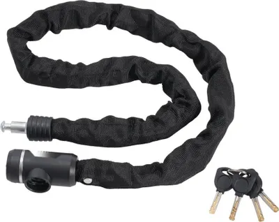 Zdjęcie produktu dla Blokada łańcucha rowerowego 1,2 m - Blokada łańcucha motocyklowego 10 mm - Z 3 kluczami - Czarna - Zabezpieczenie do roweru i motocykla