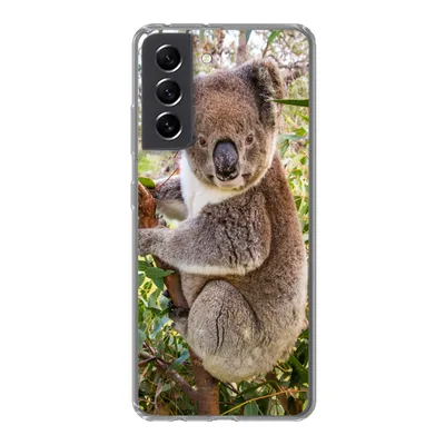 Produktbild von MuchoWow® Handyhülle Schutzhülle Hülle für Samsung Galaxy S21 FE Koala - Baum - Blätter - Kinder - Jungen - Mädchen Silikon Softcase Handy Hülle - Mobiltelefonhülle