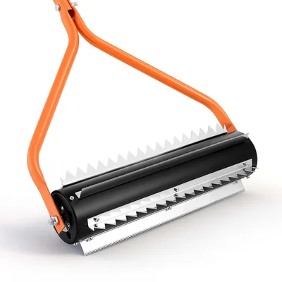 Immagine prodotto di Lake Weed Roller, attrezzo in acciaio inossidabile da 4,3 m per la rimozione delle alghe da laghi e stagni, Muck Razer – fresatrice per acque e fanghi, elimina radici e accumuli di fango, 6 lame in acciaio inossidabile preassemblate, 4 manici in alluminio