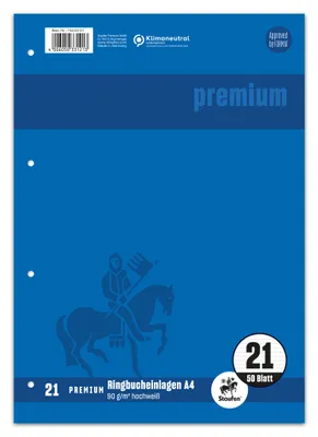 Produktbild von Staufen® 734033121 Ringbucheinlage PREMIUM LIN 21 - A4, 90 g/qm, 50 Blatt