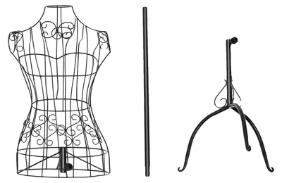 Produktbild von Mannequin, Eisenmaterial, verstellbare Höhe 140-160 cm, Schulterbreite 32 cm, Halsumfang 10,5 cm, Modellhöhe 64 cm