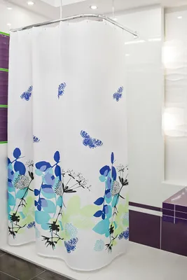 Produktbild von Textil Duschvorhang 120x200 cm Natura bunt weiss blau grün
