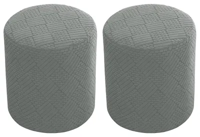 2 runde Sitzsackbezüge, elastisch, Ø 25-33 cm, dunkelgrau