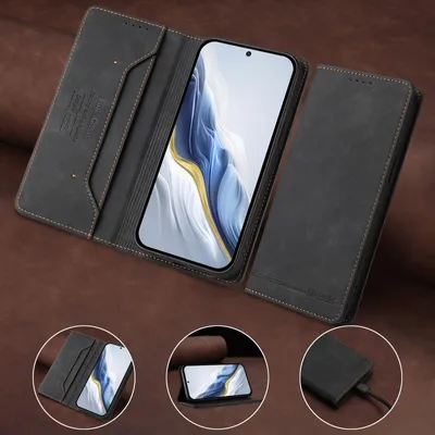 Immagine prodotto di Custodia per Xiaomi Mi CC9 / Mi 9 Lite, retro custodia in Finto cuoio flip con supporto e slot per schede Nero