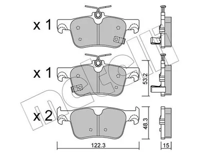 Produktbild von METELLI 22-1363-0 Bremsbeläge Satz Hinten Bremsklötze für HONDA e (ZC7)