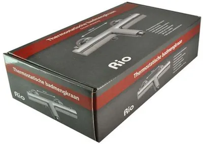 Produktbild von Thermostatische Badarmatur aus Messing, Matt Schwarz, 15 cm, Aufputz