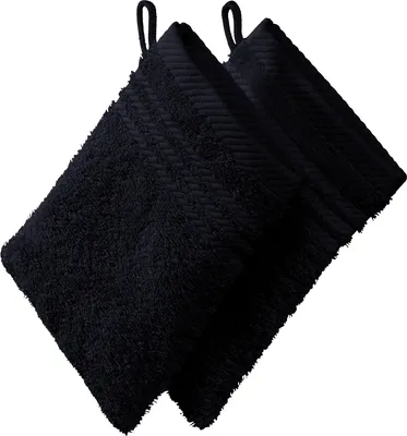 Produktbild von REDBEST Waschhandschuh 2er-Pack schwarz 15x21 cm