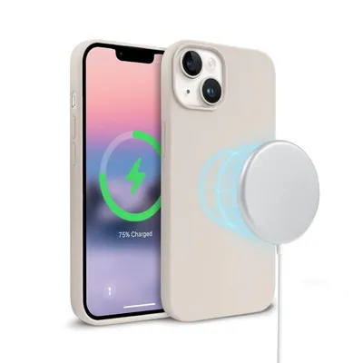 Zdjęcie produktu dla Crong Color Cover Magnetic - Etui iPhone 14 Plus MagSafe (kamienny beż)