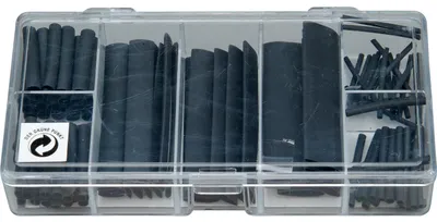 Produktbild von Schrumpfschlauch Set 100-teilig 1,5 - 13 mm Schrumpfrate 2:1, schwarz