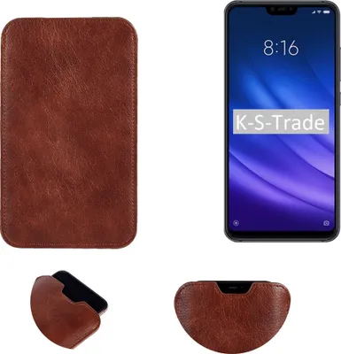 Produktbild von K-S-Trade Schutzhülle Handyhülle kompatibel mit Xiaomi Mi 8 lite Handytasche Kunstleder Sleeve in braun
