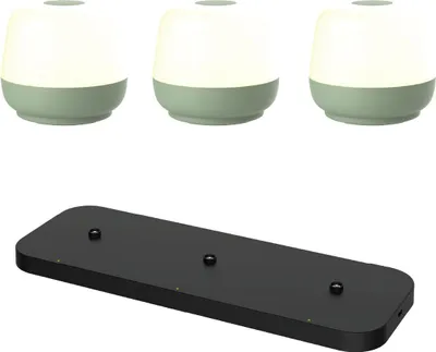 Immagine prodotto di Luxus Europe - Lampada da tavolo Naxos, verde antico - Lampade da tavolo da esterno senza fili - Set da 3 - Ricaricabili