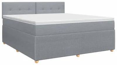 Zdjęcie produktu dla vidaXL Łóżko sprężynowe z materacem jasnoszare 140 x 200 cm tkanina