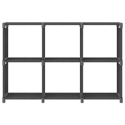 Zdjęcie produktu dla vidaXL Półka sześcienna 6 przegródek szara 103x30x72,5 cm tkanina