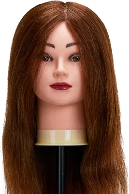 Produktbild von Gabbiano WZ1 Friseur-Übungskopf, Naturhaar, Farbe 4H, Länge 20"