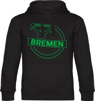 Produktbild von multifanshop Kapuzen Sweatshirt - Bremen - Meine Fankurve, schwarz, Größe S