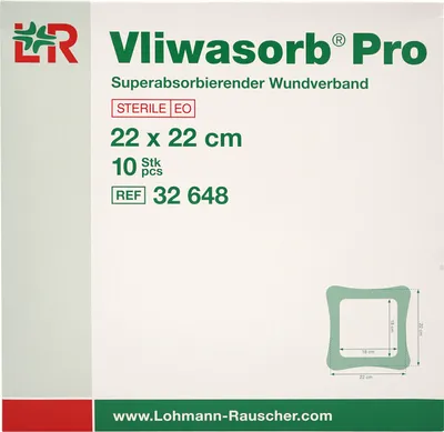 Image de Vliwasorb Pro comp.superabsorb.stérile 22x22 cm 10 pces
