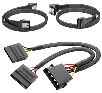 Produktbild von SATA Kabel Set 4-Pin Molex auf 2x 15-Pin + 2x 7-Pin Adapter KabelDirekt