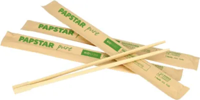 Produktbild von Chinesische Essstäbchen, einzeln verpackt, 23 cm, 50 Paar