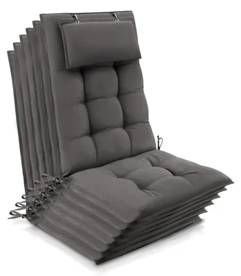 Image de Beautissu Lot de 6 coussins pour chaise longue Sun-HL 120 x 50 x 8 cm Taupe