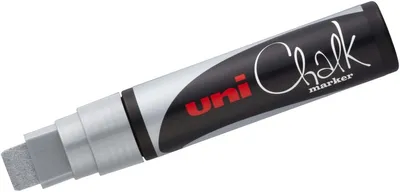 Produktbild von Kreidemarker Uni Chalk PWE-17K 15mm silber Packung mit 5 Stück