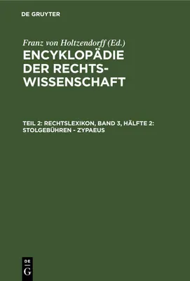 Produktbild von Rechtslexikon, Band 3, Hälfte 2: Stolgebühren - Zypaeus