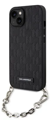 Immagine prodotto di Karl Lagerfeld Klhcp14Sacklhpk Custodia rigida Saffiano Monogram a catena per Iphone 14 / 15 / 13 6.1 Czarny/Nero