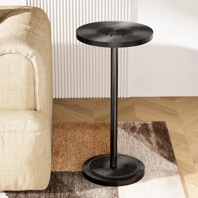 Image de Omgoods - Table d'appoint ronde en bois, style vintage (30 cm de diamètre)