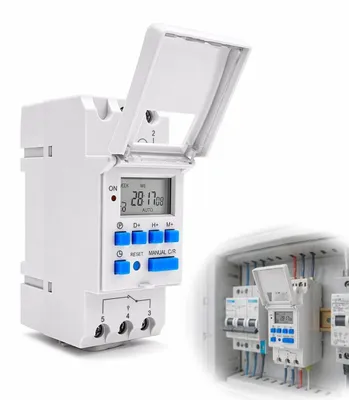 Imagen del producto de Reloj programable, modular, para montaje en carril DIN, temporizador digital, pantalla LCD, 220 V