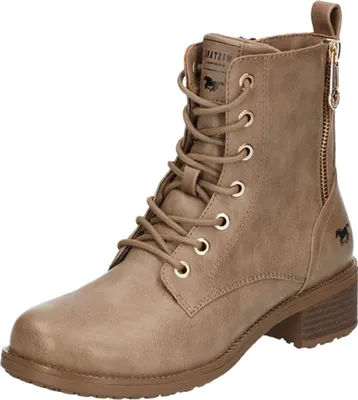 Produktbild von Mustang Damen Stiefelette Schnürboot Zierreißverschluss goldene Details 1402-502, Größe:38 EU, Farbe:Mehrfarbig