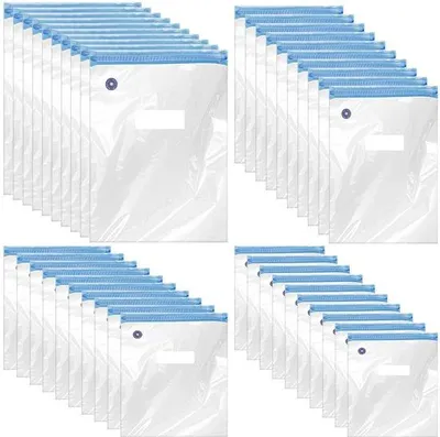 Productafbeelding van Unyqoos® set van 40 herbruikbare vacuümzakken met ventiel en dubbele sluiting, BPA-vrij, in 4 verschillende maten – luchtdicht, geschikt voor invriezen, magnetron en sous-vide