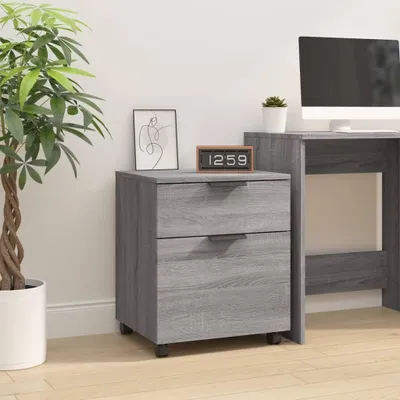 Produktbild von "2026 Promotion" Mobiler Aktenschrank mit Rollen Grau Sonoma 45x38x54 cm - - Nachtkonsole CC28225