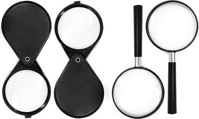 Produktbild von com-four® 4-teiliges Set Vergrößerungsglas, Leselupe für zu Hause und Unterwegs