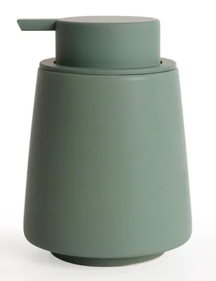 Produktbild von Grüner Seifenspender, 400 ml Keramik-Spülmittelspender mit großem Pumpkopf, nachfüllbar, matte Oberfläche, für Küche und Bad