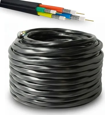 Produktbild von PremiumX 10m Basic PRO Quattro Koaxial SAT Kabel 90dB 2-Fach Schwarz