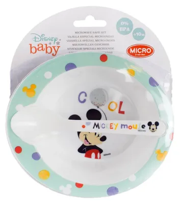 Produktbild von Mickey Mouse, Baby Schüssel und Löffel Set Motiv Cool mikrowellengeeignet, Mehrfarbig