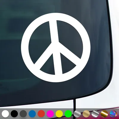 Produktbild von PantherPixel Peace Aufkleber Symbol Frieden Zeichen Love Sticker Auto Geschenkidee Farbe Weiss