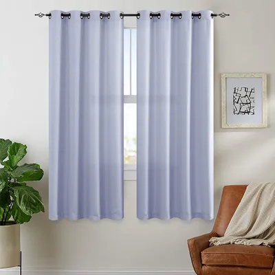 Image de Rideaux transparents avec œillets - 175 x 135 cm, lot de 2, couleur bleu