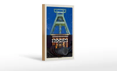 Produktbild von Holzschild Städte Bochum Bergbaumuseum Deutschland 12x18 cm