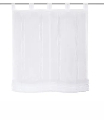 Produktbild von Raffrollo mit Schlaufen weiß Effektvoile Effektstreifen BxH 80x140cm