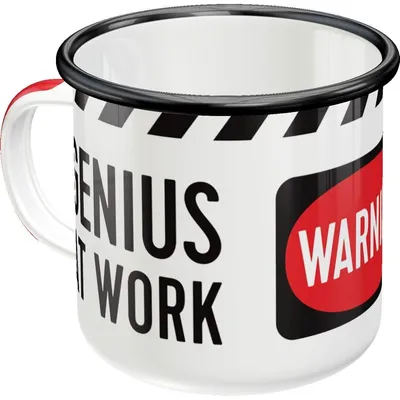 Produktbild von Nostalgic-Art - Emaille-Becher - Achtung - Genius At Work