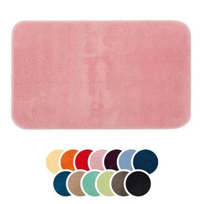 Produktbild von liebling Badteppich, 100% Polyester, mit Anti-Rutsch Beschichtung, saugstark, Serie Santos, 50 x 70 cm, 1500 g/m², bei 30 Grad waschbar, altrosa
