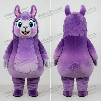 Produktbild von Samtig-lila MASTICOT flauschige Lama-Maskottchen-Kostüm