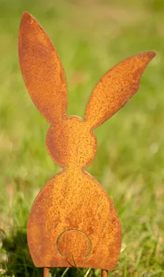 Produktbild von Edelrost Gartenstecker Hase Rost Gartendeko Osterhase Metall Deko Ostern