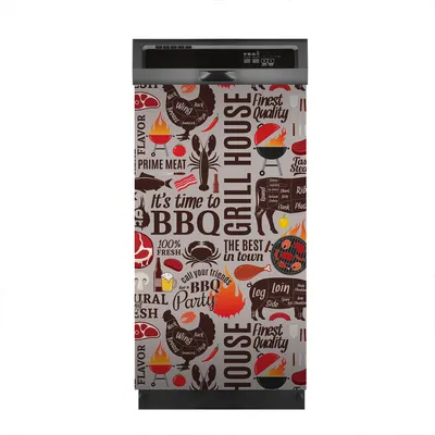 Produktbild von Magnete Dekorative 45x80 cm Küche Magnetmatte Spülmaschine - BBQ Fleisch Gemüse