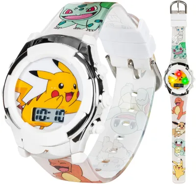 Immagine prodotto di Orologio da polso per bambini, con tema Pokémon, cinturino in gomma, multicolore, taglia 13 (modello: POK4240AZ)