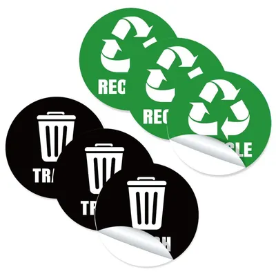 Obrázek produktu pro Solidchoice – Sada 6 samolepicích recyklačních štítků pro odpadkové koše